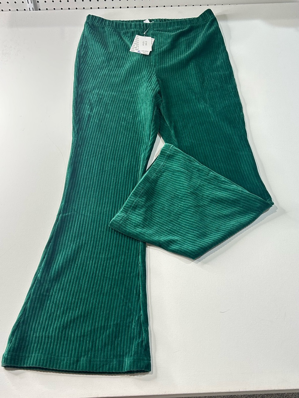 NWT LuLaRoe Large Kylie Emerald Green Corduroy Flare Pants